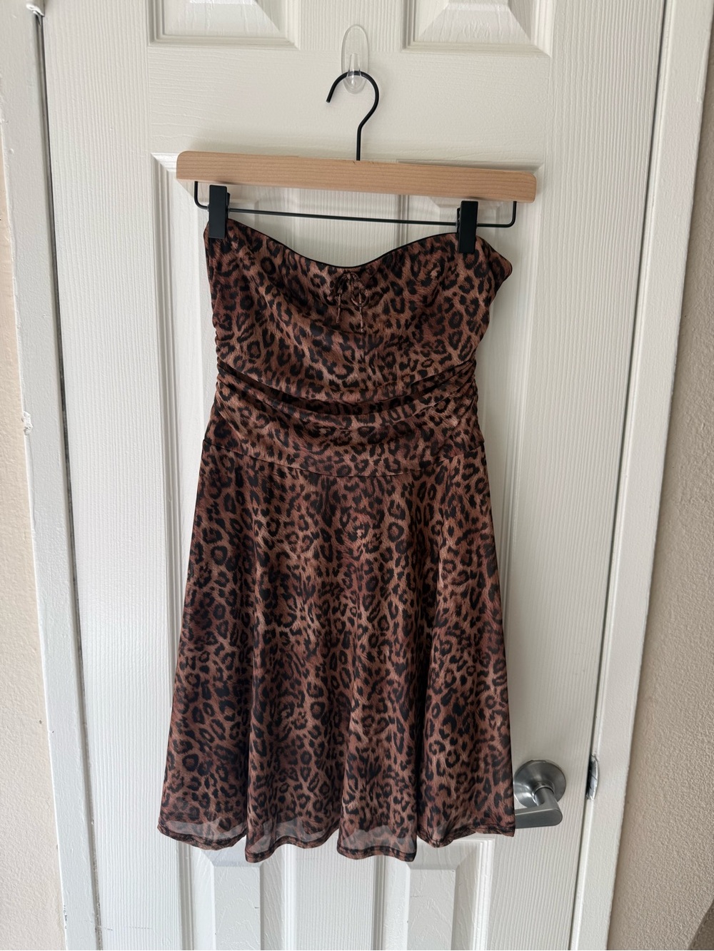 Strapless Leopard Print Tube Dress